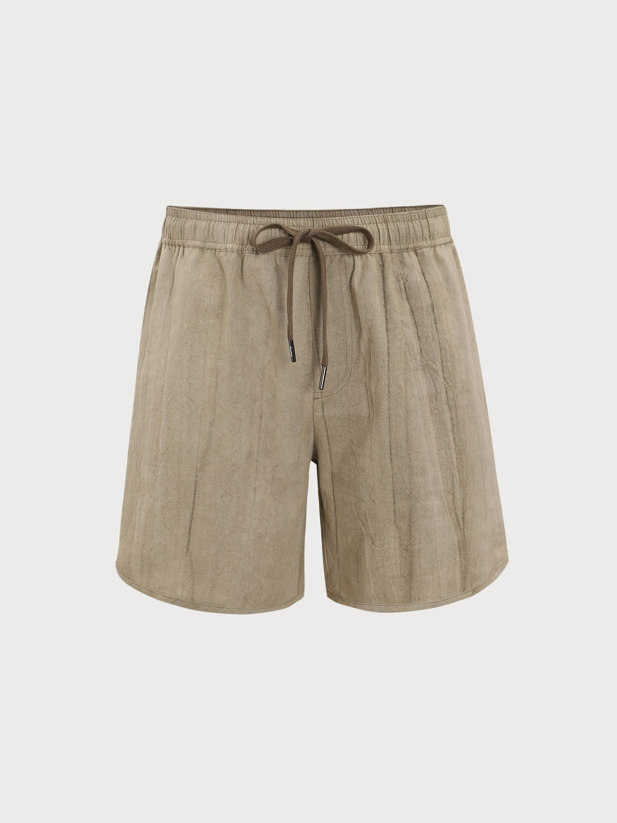 Men'S Woven Linen Swim Shorts Brown Men's Shorts - HAPNIXSTORE