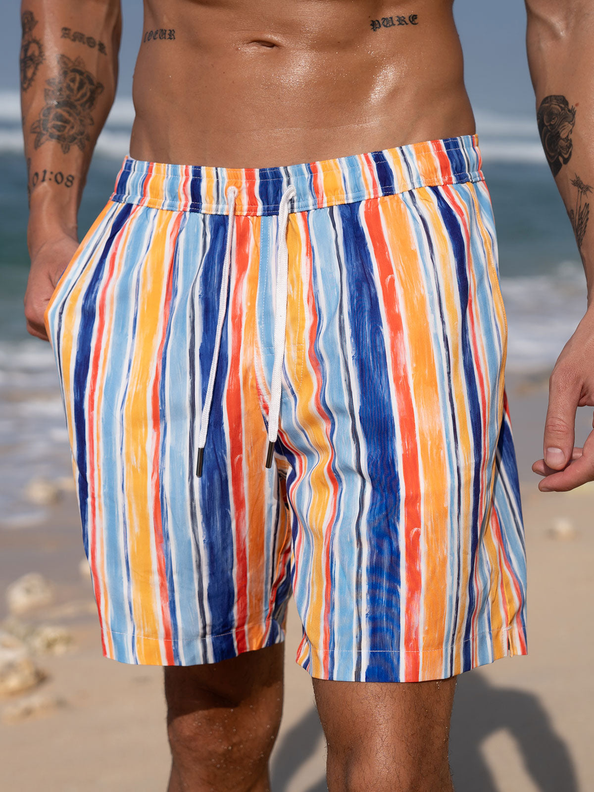 Men's Woven Blend Swim Shorts Men's Shorts - HAPNIXSTORE