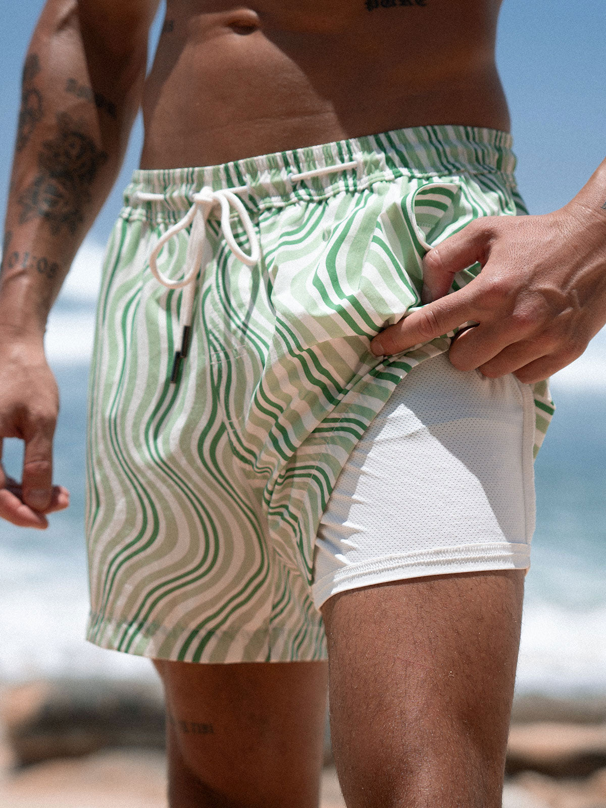 Men's Woven Blend Swim Shorts Men's Shorts - HAPNIXSTORE