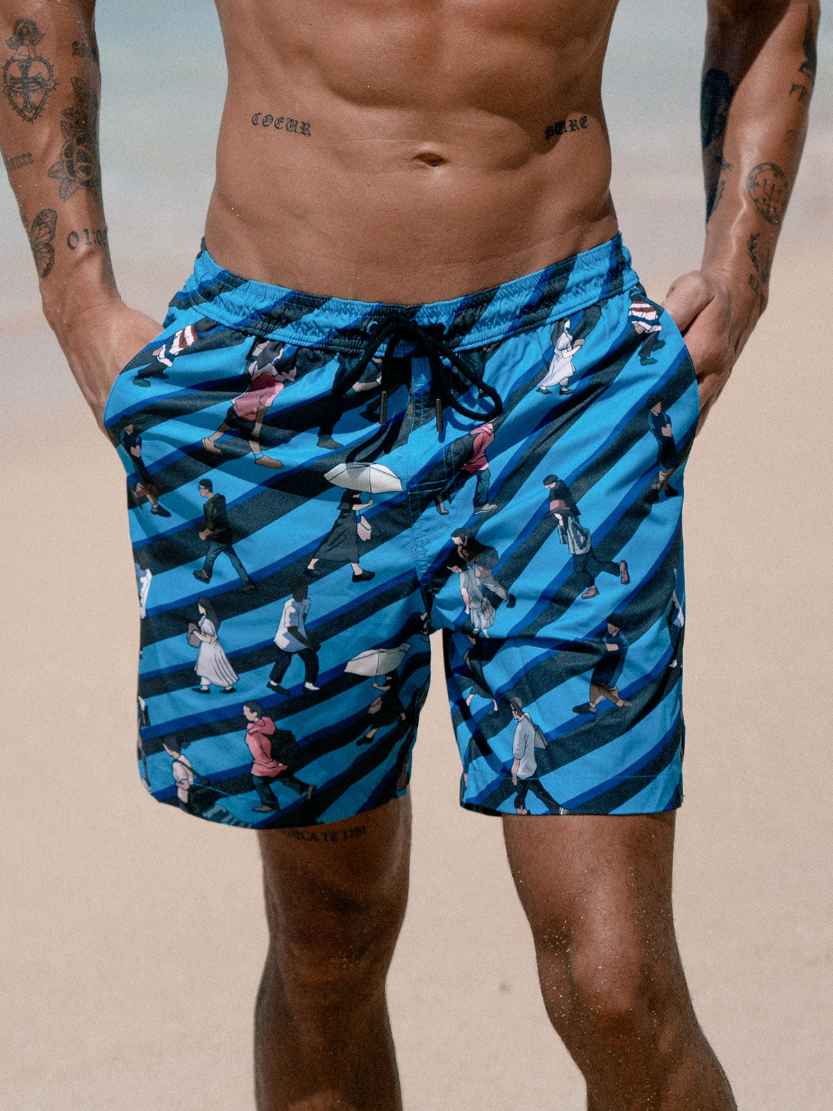 Men's Woven Polyester Swim Shorts Men's Shorts - HAPNIXSTORE