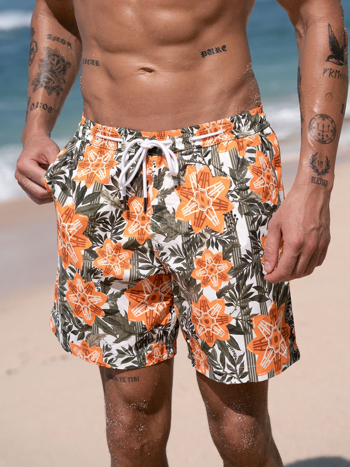 Men's Woven Polyester Swim Shorts Men's Shorts - HAPNIXSTORE