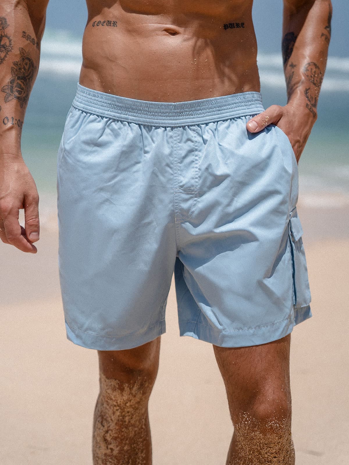 Men's Woven Polyester Swim Shorts Men's Shorts - HAPNIXSTORE